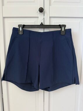 adidas Navy High-Waist Tailored Shorts